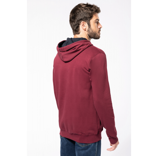 Sudadera capucha contrastada hombre