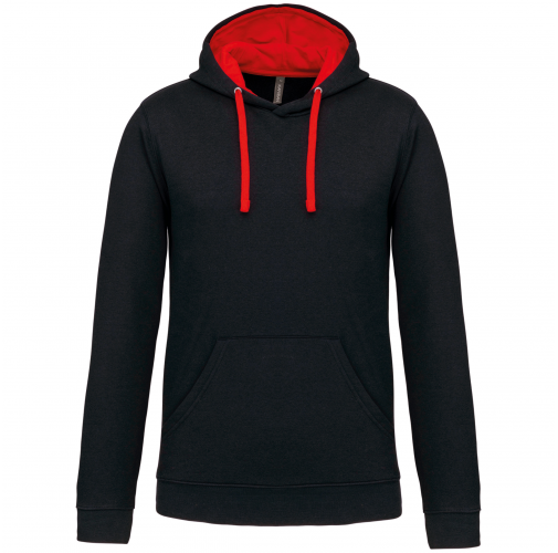 Sudadera capucha contrastada hombre