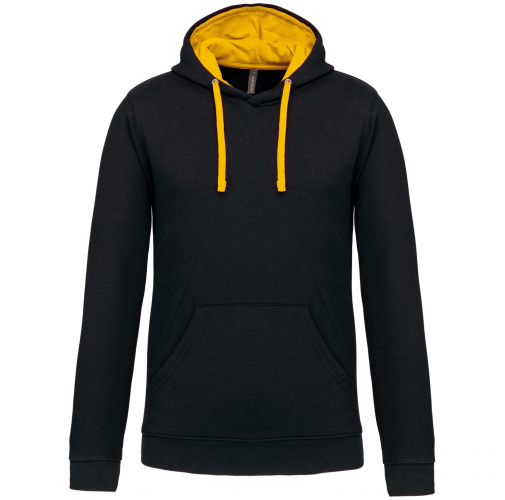 Sudadera capucha contrastada hombre