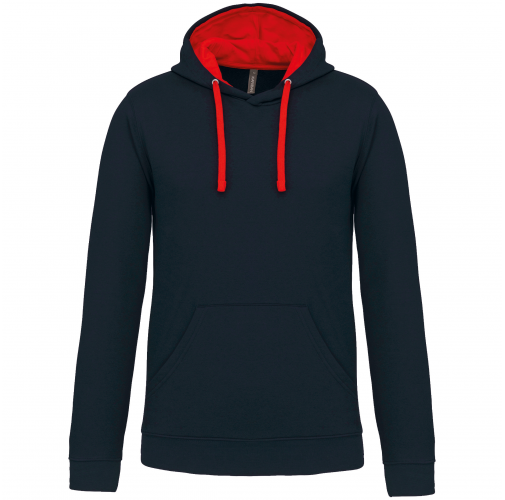 Sudadera capucha contrastada hombre