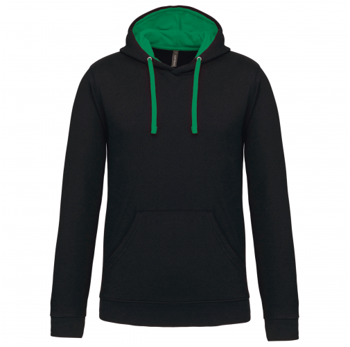 Sudadera capucha contrastada hombre