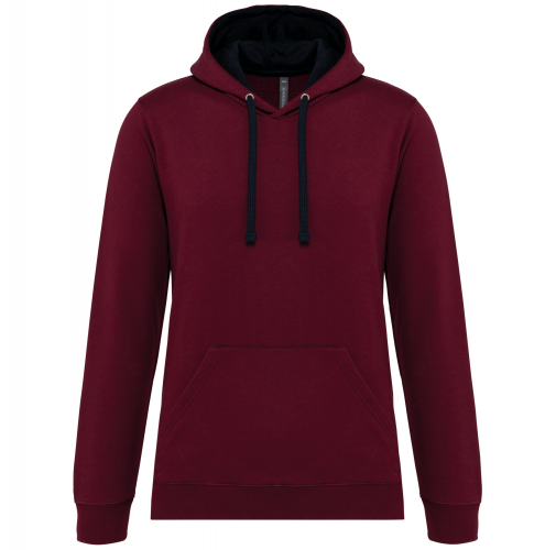 Sudadera capucha contrastada hombre