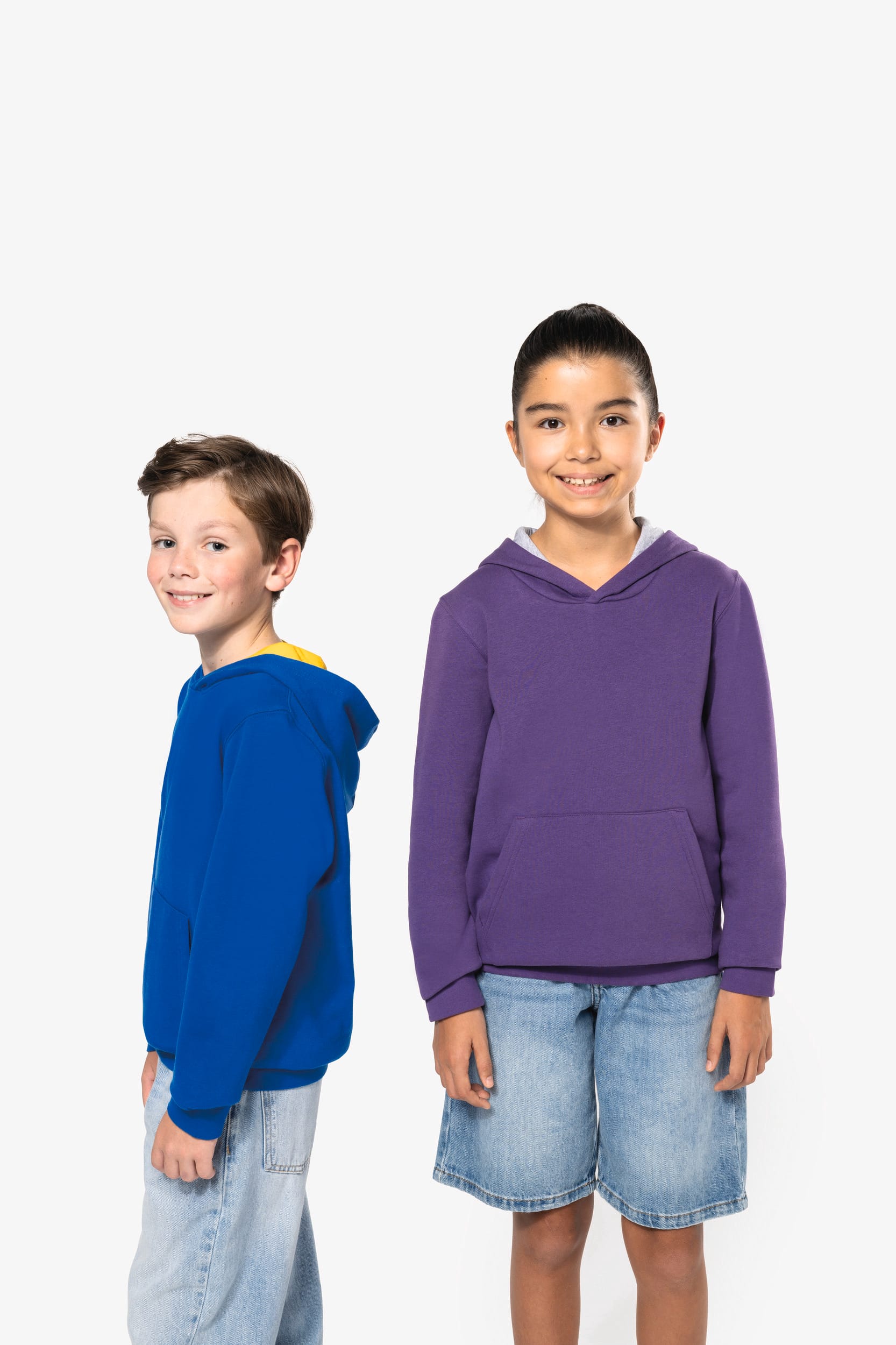 Sudadera capucha contrastada niños