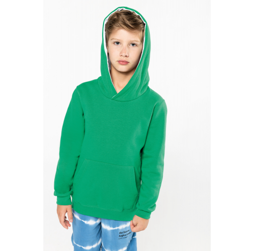 Sudadera capucha contrastada niños