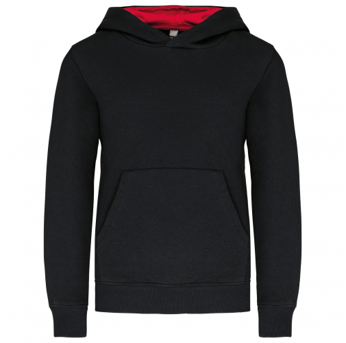 Sudadera capucha contrastada niños