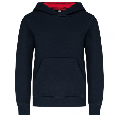 Sudadera capucha contrastada niños