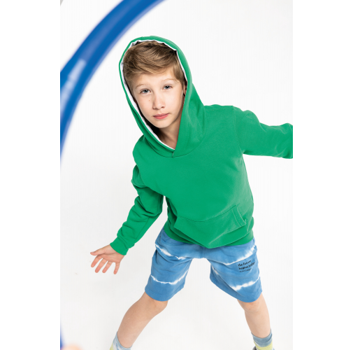 Sudadera capucha contrastada niños