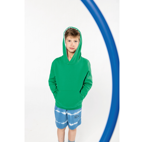 Sudadera capucha contrastada niños