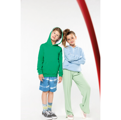 Sudadera capucha contrastada niños