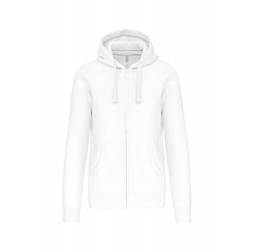 white Sudadera con capucha y cremallera