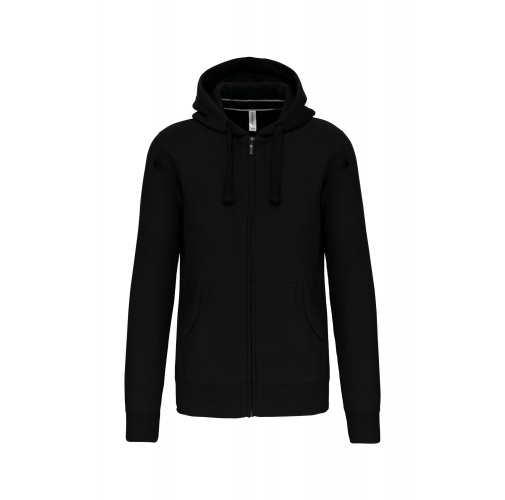 black Sudadera con capucha y cremallera