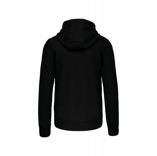 black Sudadera con capucha y cremallera
