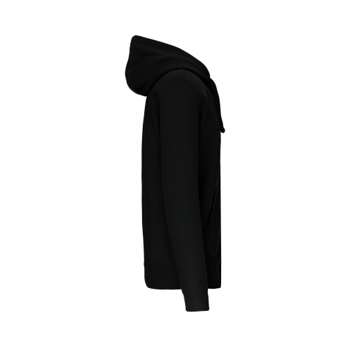 black Sudadera con capucha y cremallera