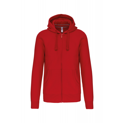 red Sudadera con capucha y cremallera
