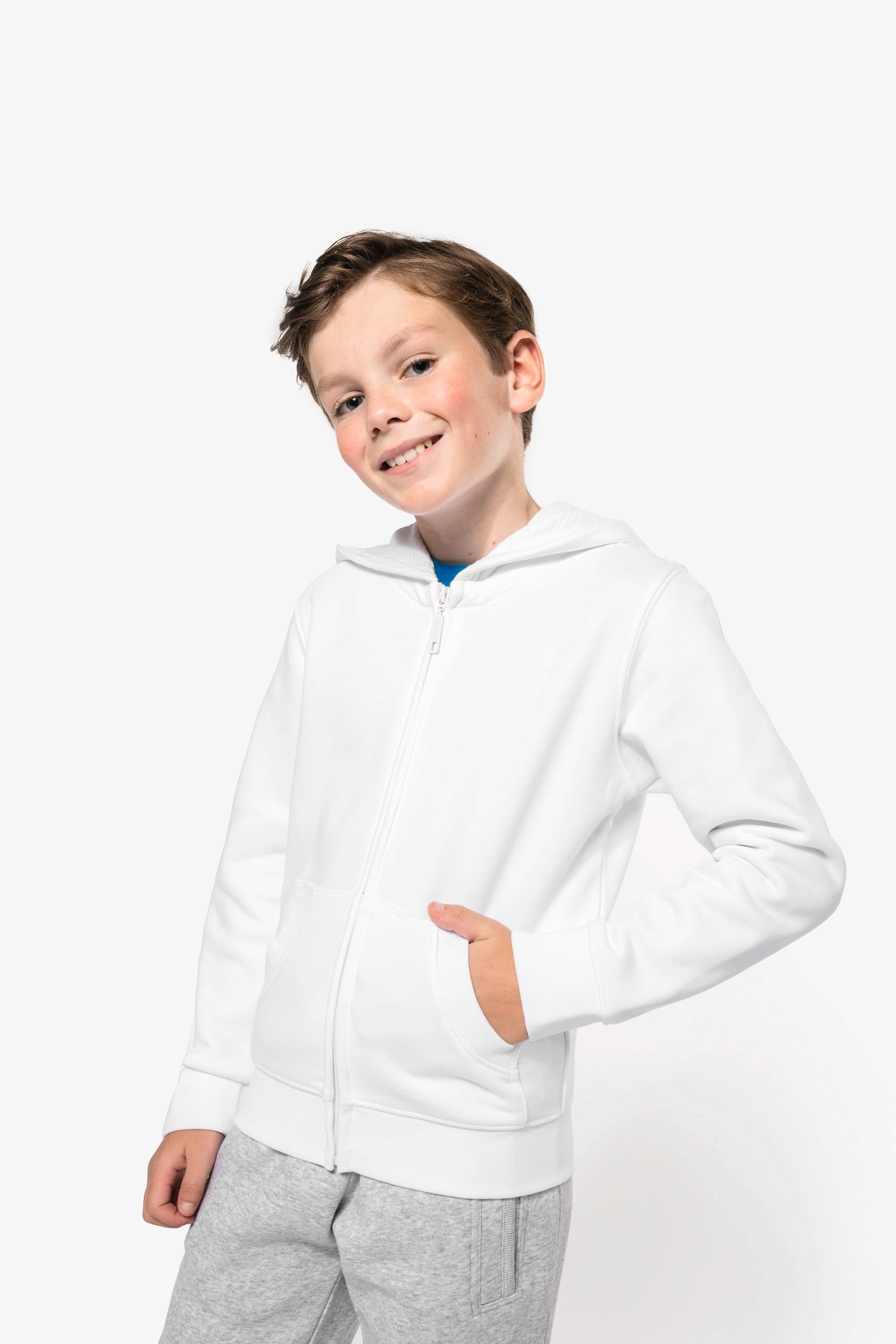 Sudadera capucha y cremallera niños