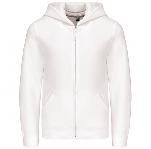 white Sudadera capucha y cremallera niños