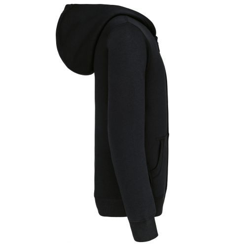 black Sudadera capucha y cremallera niños