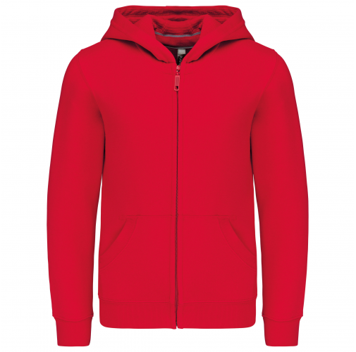 red Sudadera capucha y cremallera niños