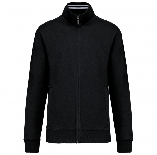 black Chaqueta de felpa con cremallera hombre