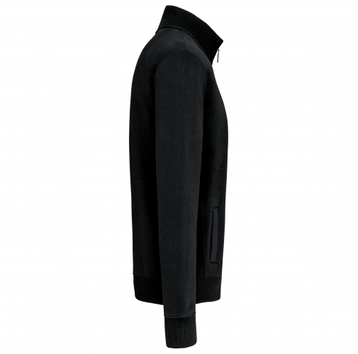 black Chaqueta de felpa con cremallera hombre