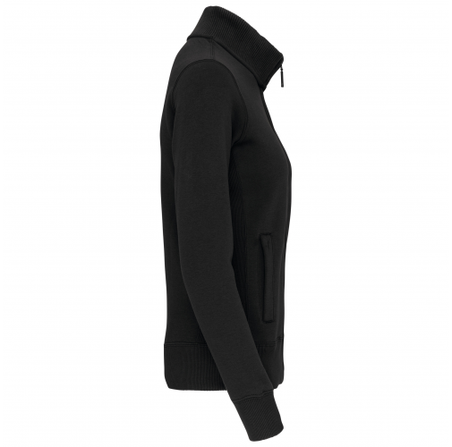 black Chaqueta de felpa con cremallera mujer