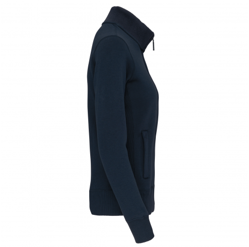 navy Chaqueta de felpa con cremallera mujer