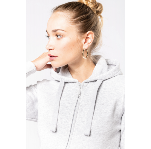 Sudadera con capucha y cremallera de mujer