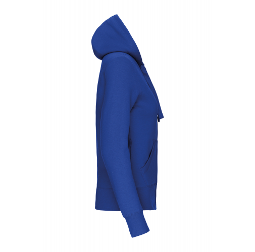 light royal blue Sudadera con capucha y cremallera de mujer