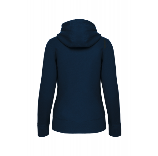 navy Sudadera con capucha y cremallera de mujer