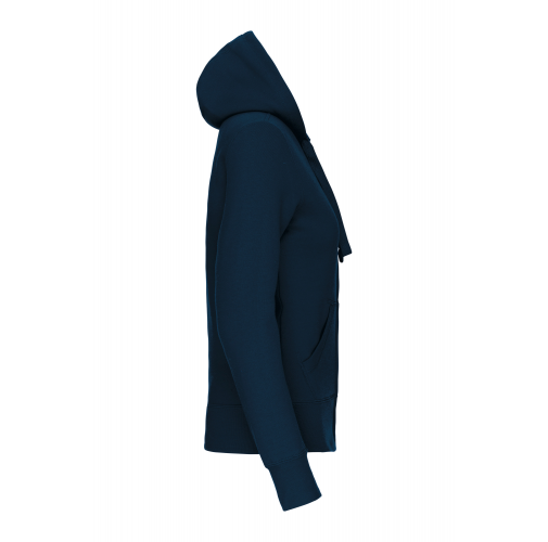 navy Sudadera con capucha y cremallera de mujer