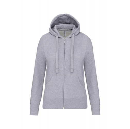 oxford grey Sudadera con capucha y cremallera de mujer