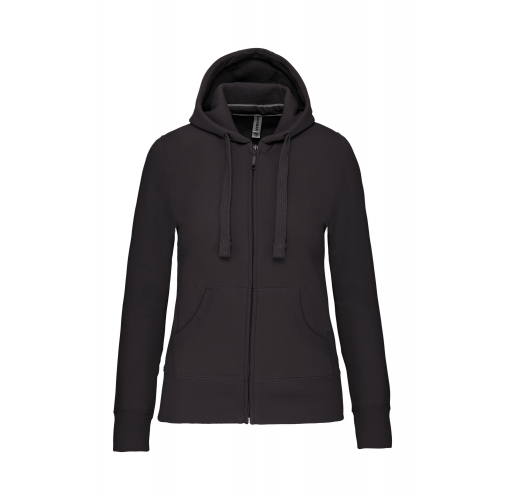 dark grey Sudadera con capucha y cremallera de mujer