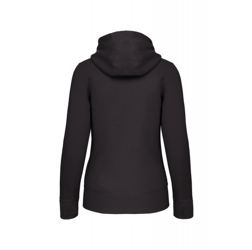 dark grey Sudadera con capucha y cremallera de mujer
