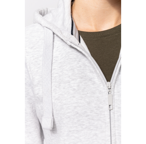 Sudadera con capucha y cremallera de mujer