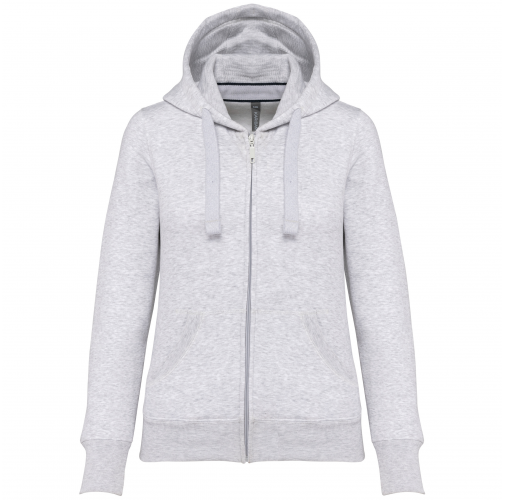 ash heather Sudadera con capucha y cremallera de mujer