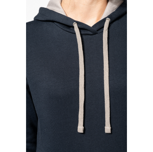 Sudadera capucha contrastada mujer