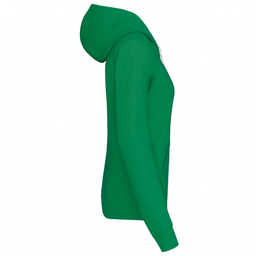 light kelly green / white Sudadera capucha contrastada mujer