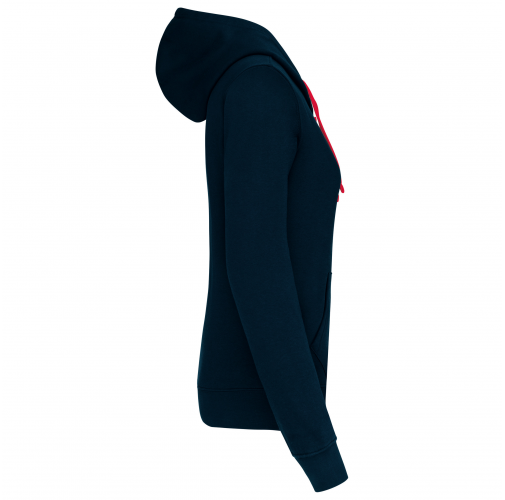 navy / red Sudadera capucha contrastada mujer
