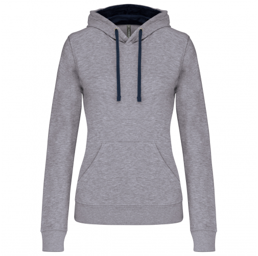 oxford grey / navy Sudadera capucha contrastada mujer