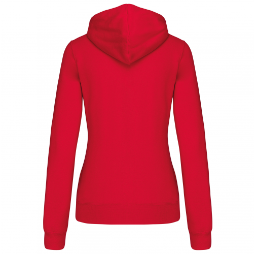 red / white Sudadera capucha contrastada mujer