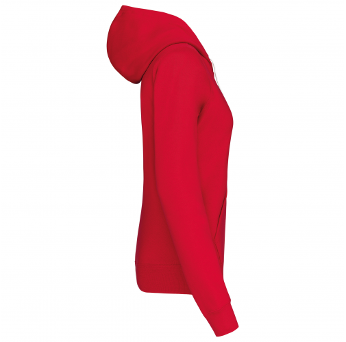 red / white Sudadera capucha contrastada mujer