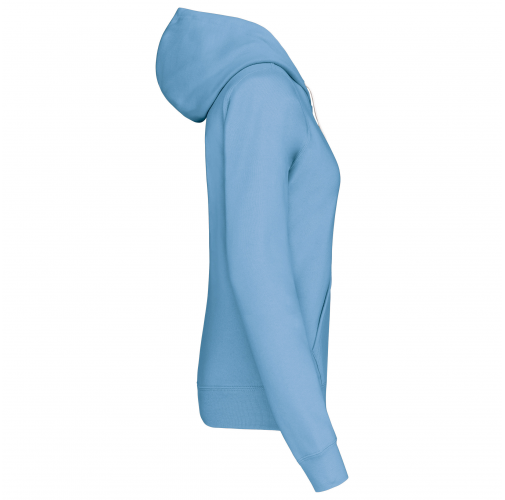 sky blue / white Sudadera capucha contrastada mujer