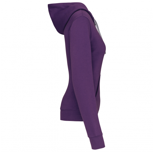 purple / oxford grey Sudadera capucha contrastada mujer