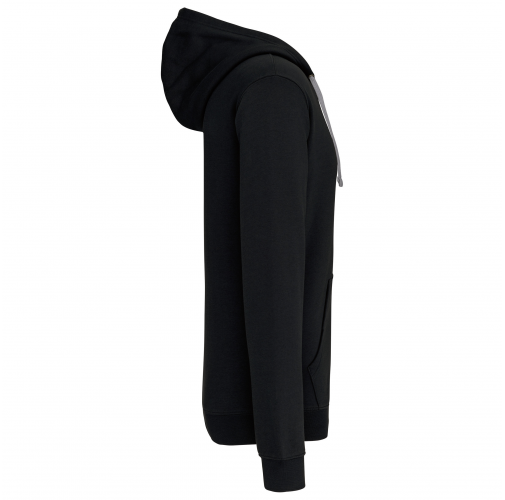 black / fine grey Sudadera capucha y cremallera contrastada
