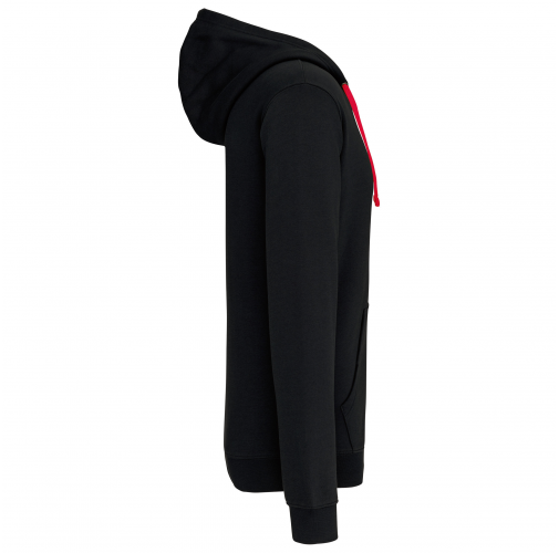 black / red Sudadera capucha y cremallera contrastada