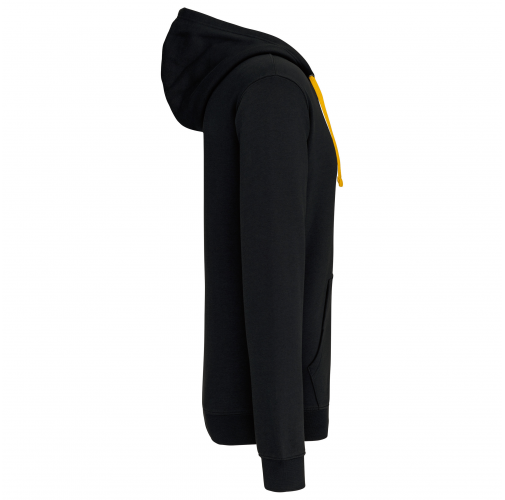 black / yellow Sudadera capucha y cremallera contrastada