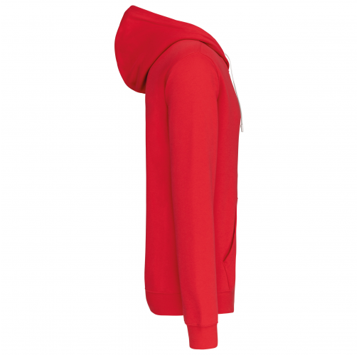red / white Sudadera capucha y cremallera contrastada