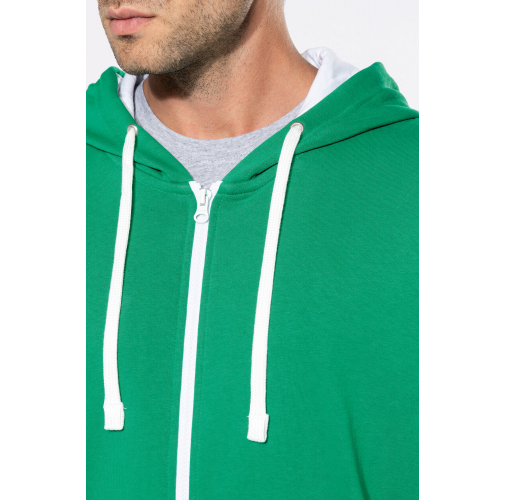 Sudadera capucha y cremallera contrastada
