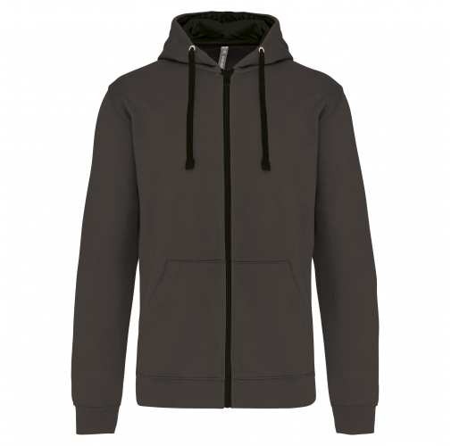 dark grey / black Sudadera capucha y cremallera contrastada