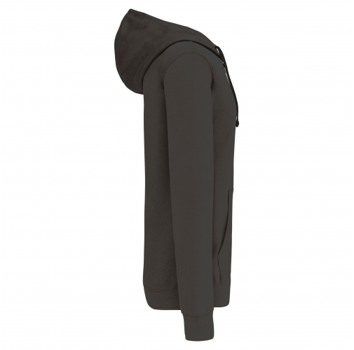 dark grey / black Sudadera capucha y cremallera contrastada